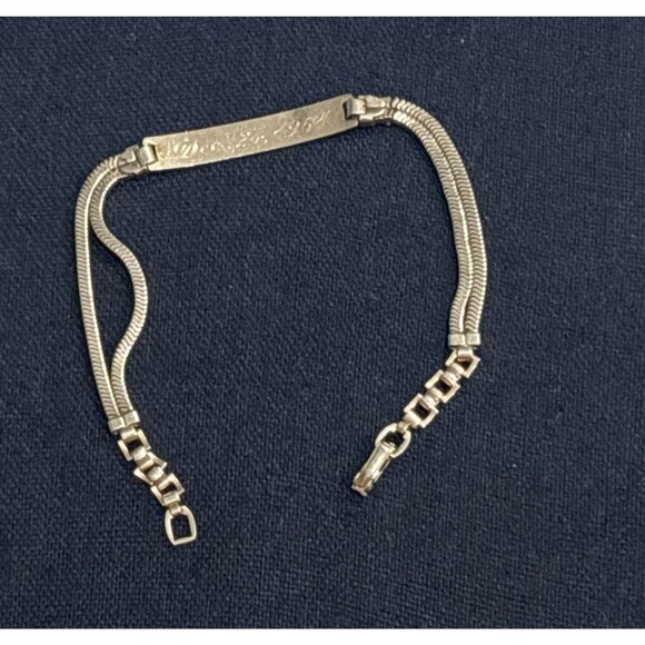 Vintage Forstner ID Bracelet Gold Filled GF Double Chain Engraved Ginnie 7.5" - Picture 9 of 10